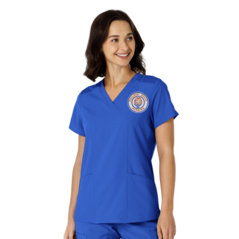 Wink W123 Women's V-Neck Top with Flex Side Panels 6145WSN1