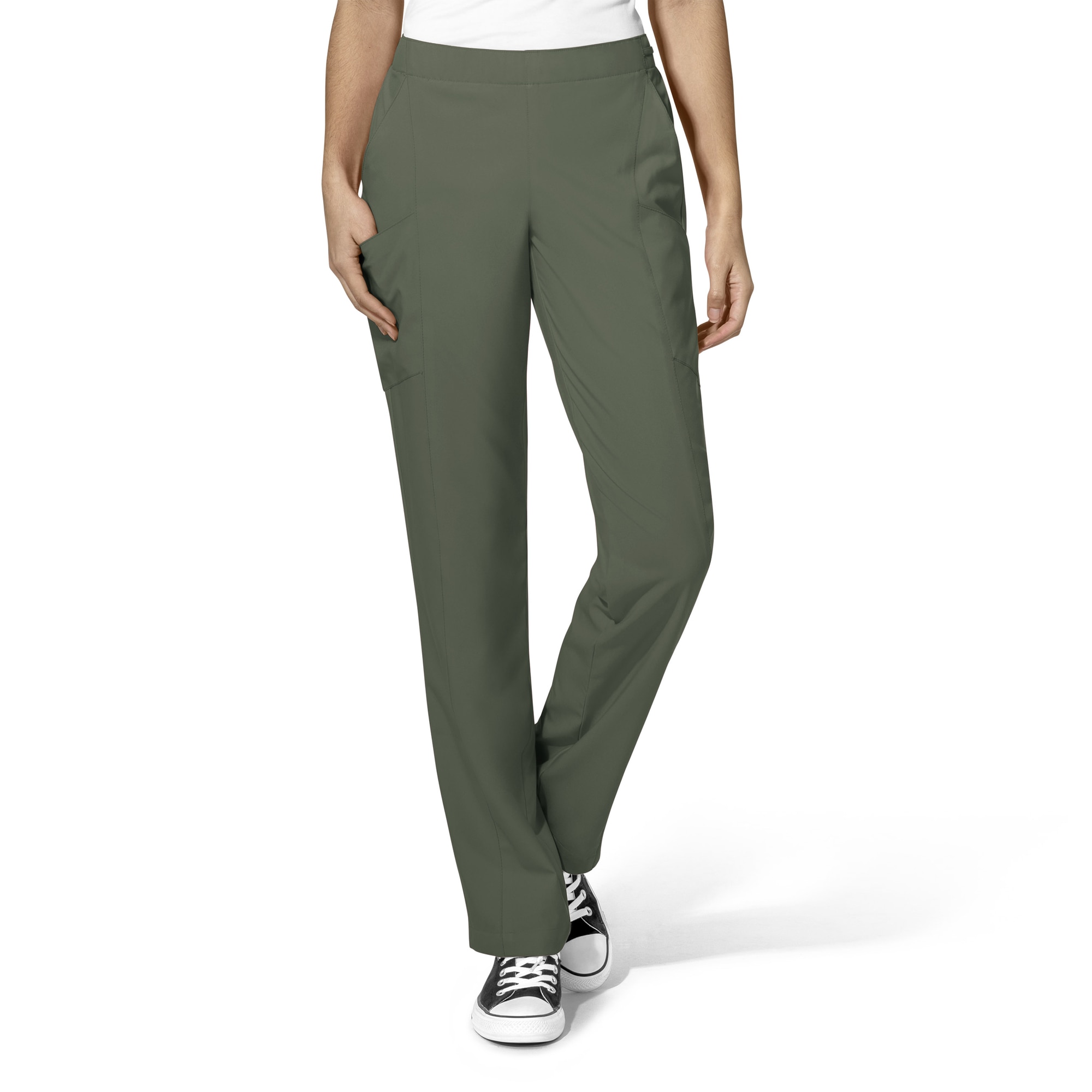 WonderWink W123 Women's Flat Front Double Cargo Scrub Pant, 5155