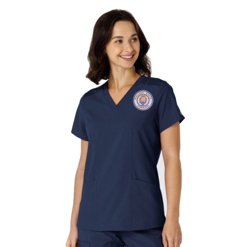 Wink W123 Women's V-Neck Top with Flex Side Panels 6145WSR1