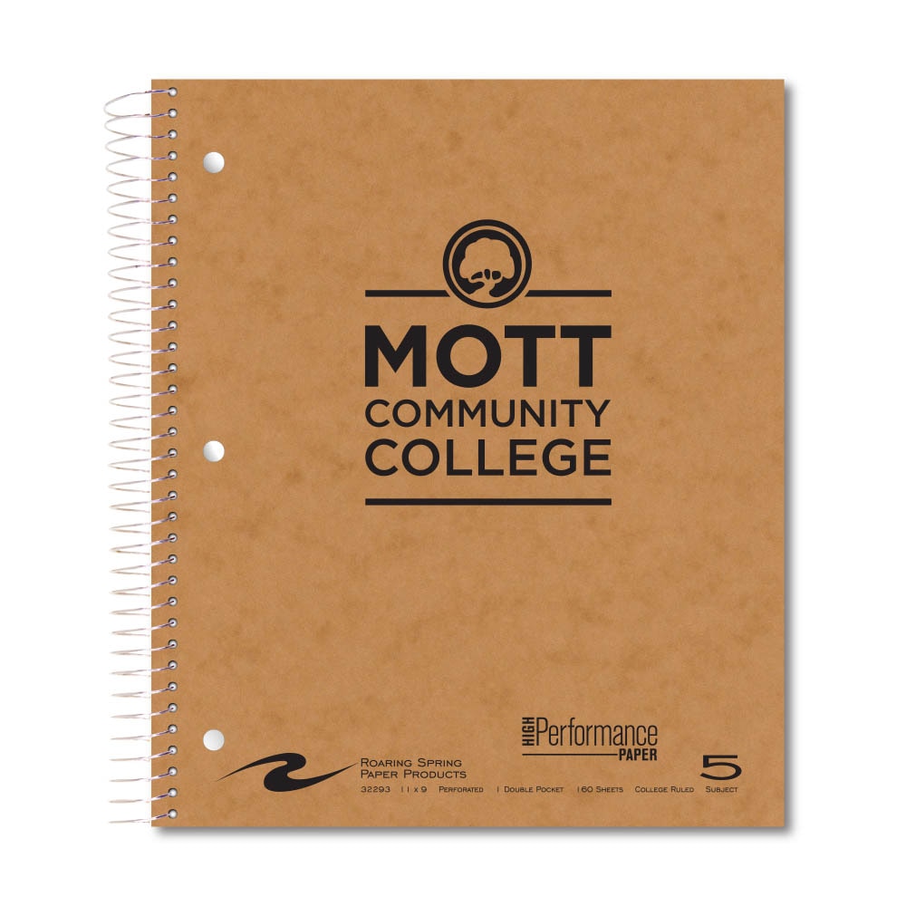 Roaring Premium 5 Subject Notebook, 8.5x11 College Ruled 20lb Paper, Pressboard Foil Cover