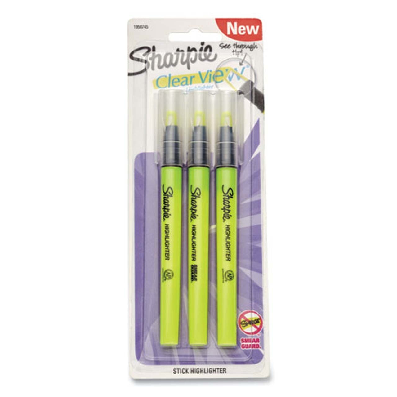 Sharpie Clear View Stick Highlighter Yellow 3Pack
