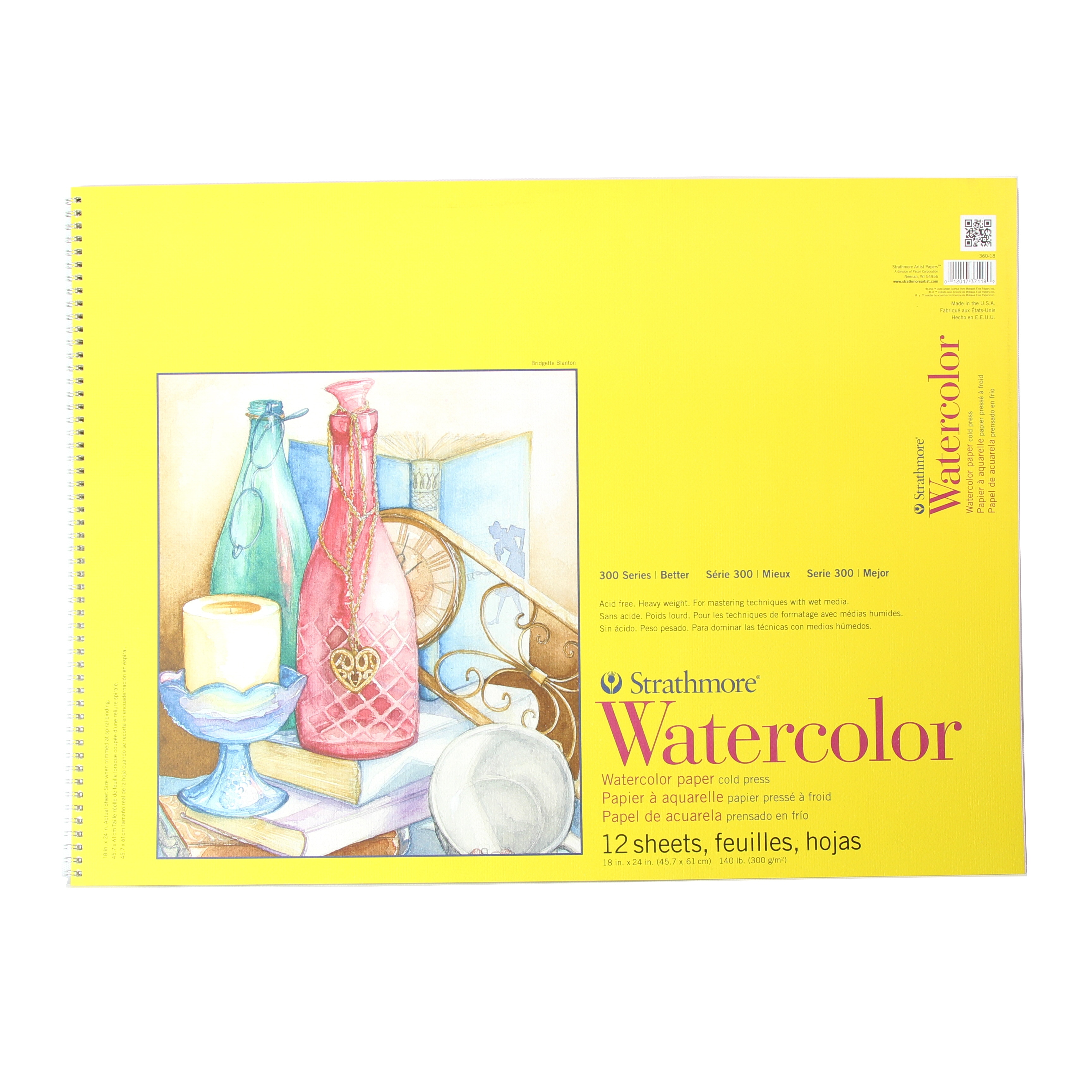 Strathmore Spiral Bound Watercolor Paper Pad 300 Series (18 x 24)