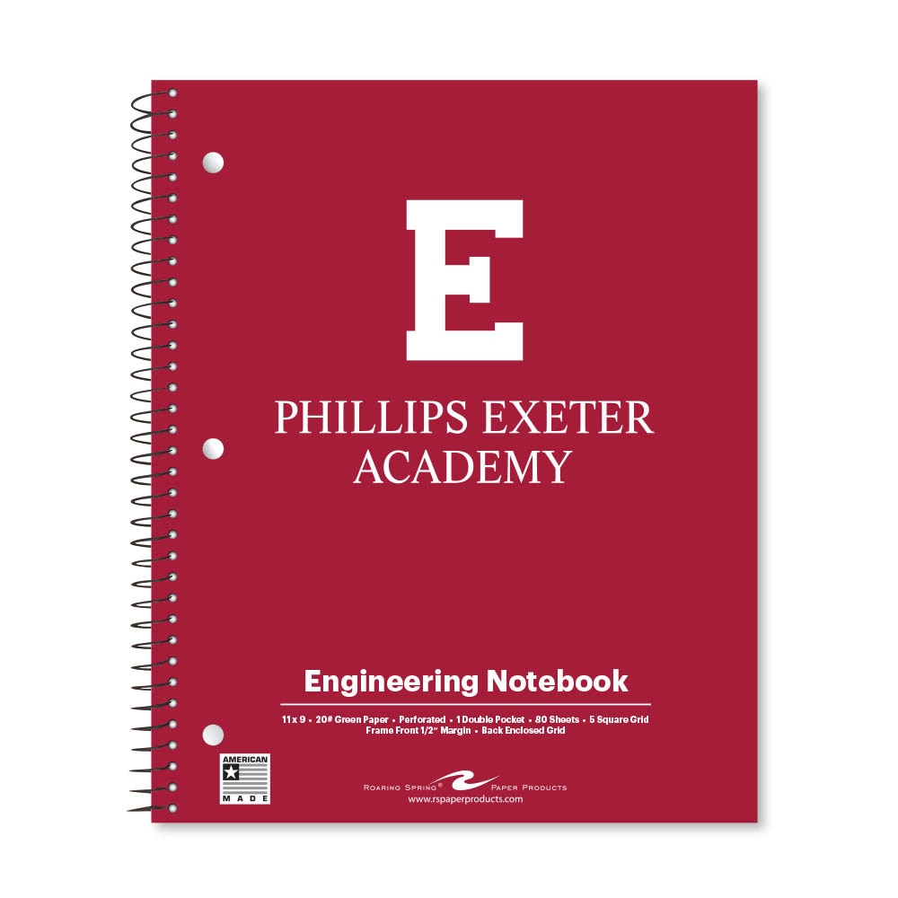School Spirit Engineering Notebook, Green Tint 20# Paper with 1 Double Pocket