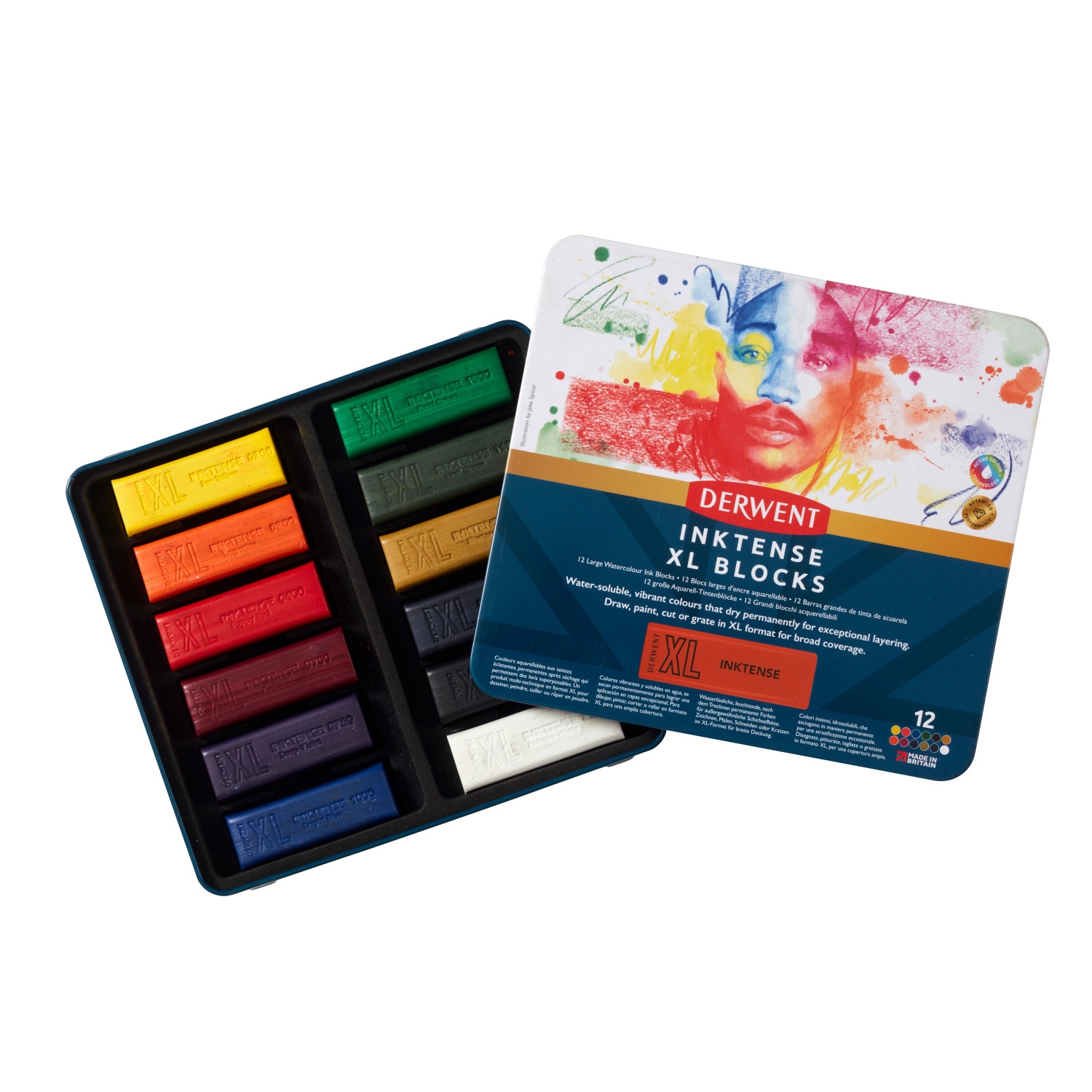 Derwent Inktense XL Block 12cl Tin Set