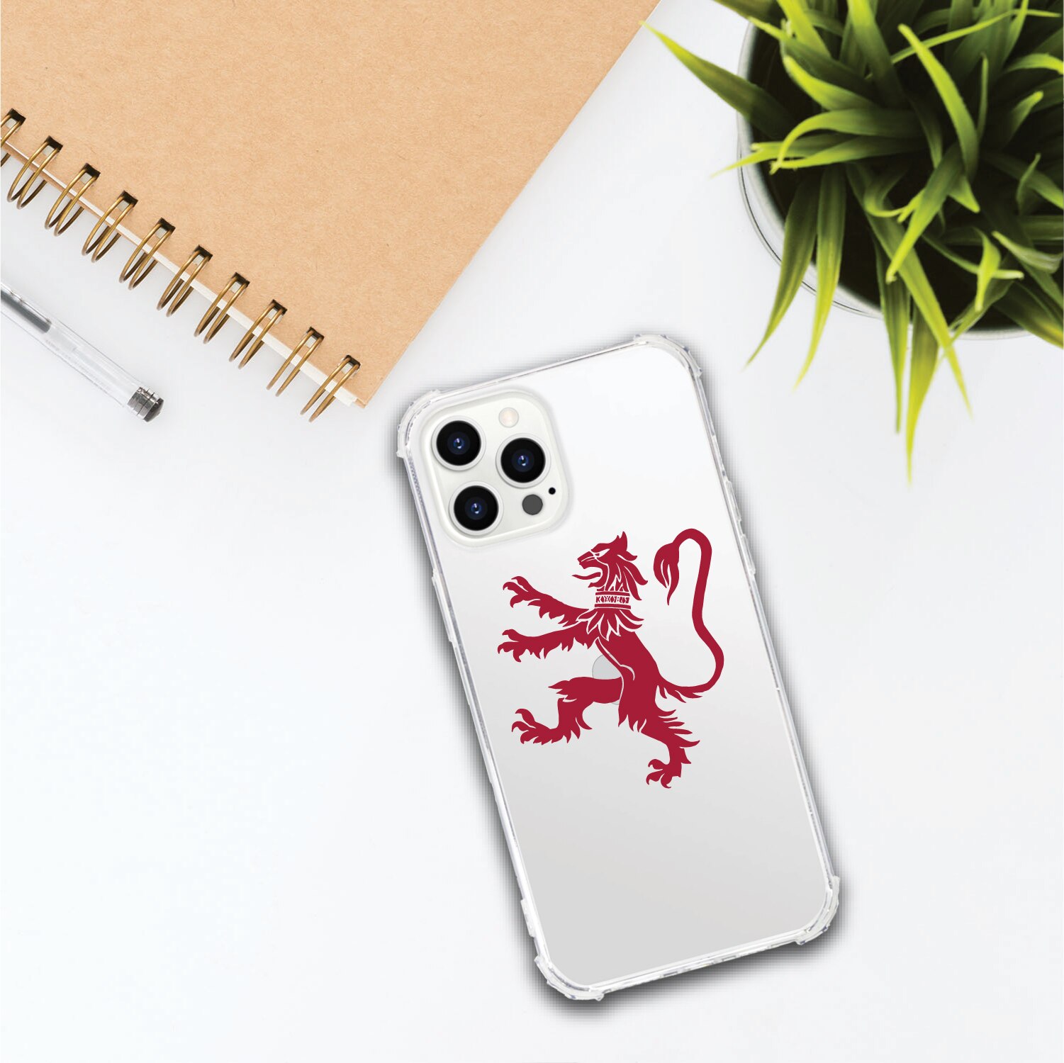 Phillips Exeter Academy Lion Rampant Clear Tough Edge Phone Case, Classic- iPhone 13 Pro