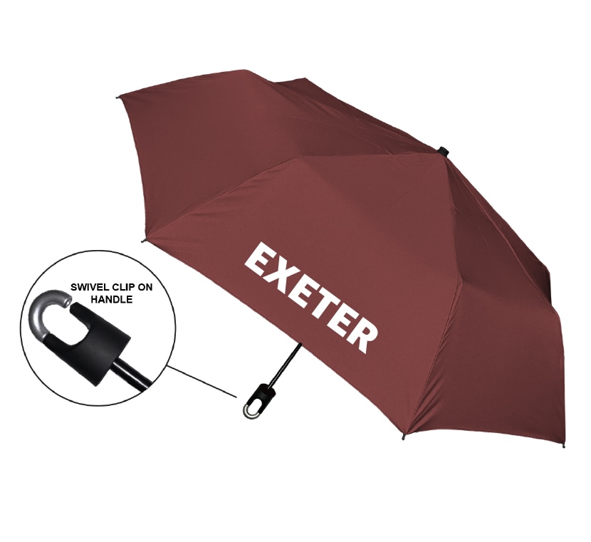"Storm Clip" Mini Folding Emblematic Solid Umbrella 42" Coverage