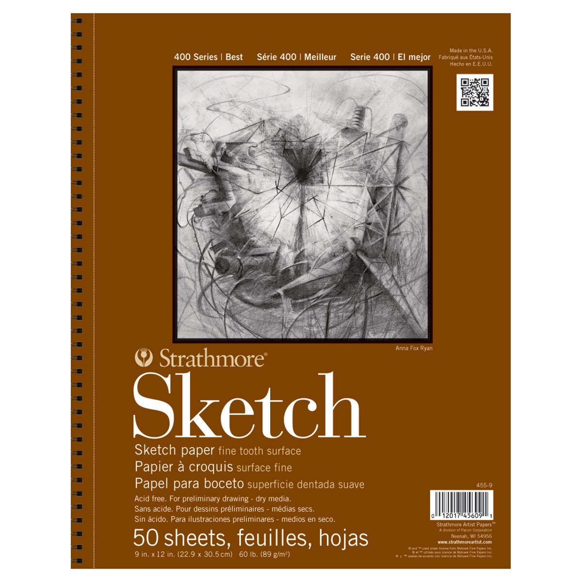 Strathmore Sketch Paper Pad, 400 Series, 9" x 12, 50 Sheets