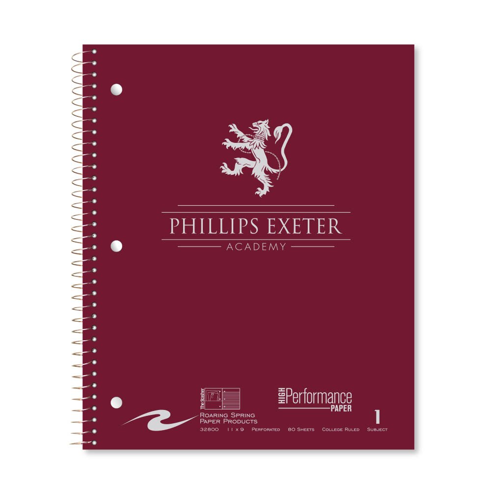 Roaring Premium 1 Subject Notebook, 8.5x11 College Ruled 20lb Paper, Pressboard Foil Cover