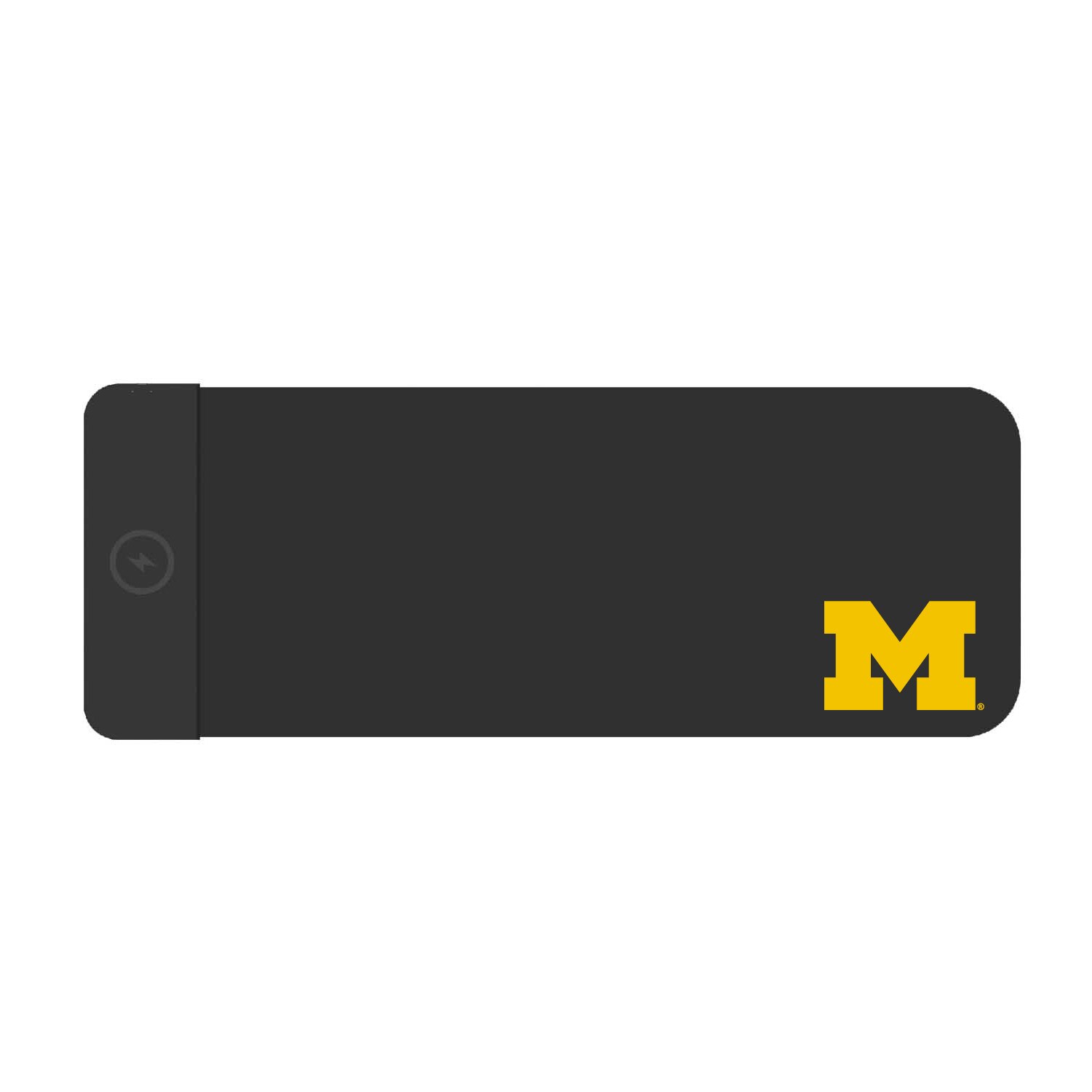 University of Michigan Cloth Wireless Charging Desk Mat, Black, Classic V1