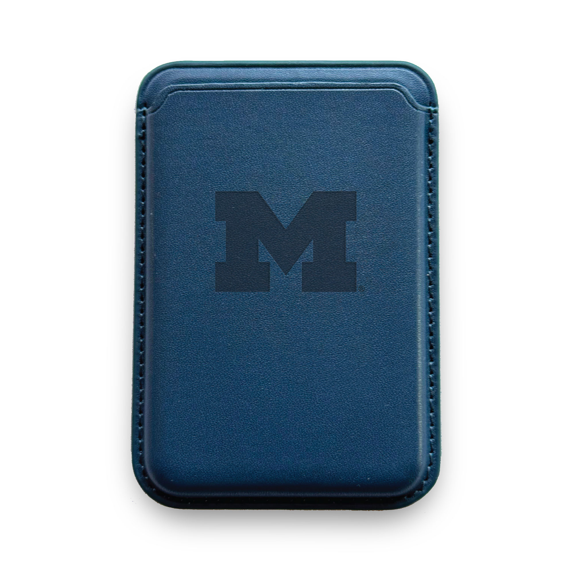 Monaco Leather Cellphone ID wallet with MagSafe Navy