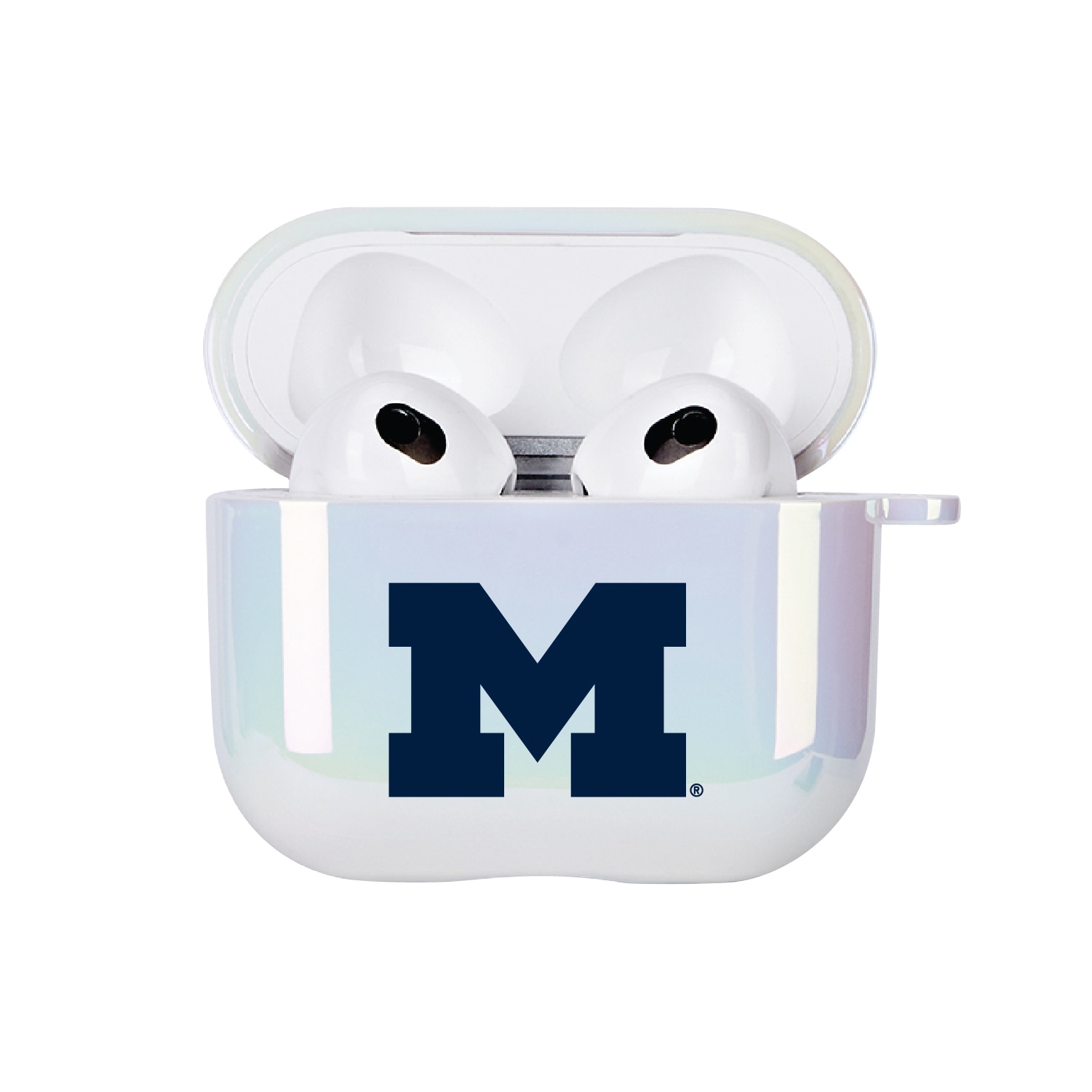 University of Michigan - Airpod 3rd Gen Case (TPU), Iridescent White, Classic V1