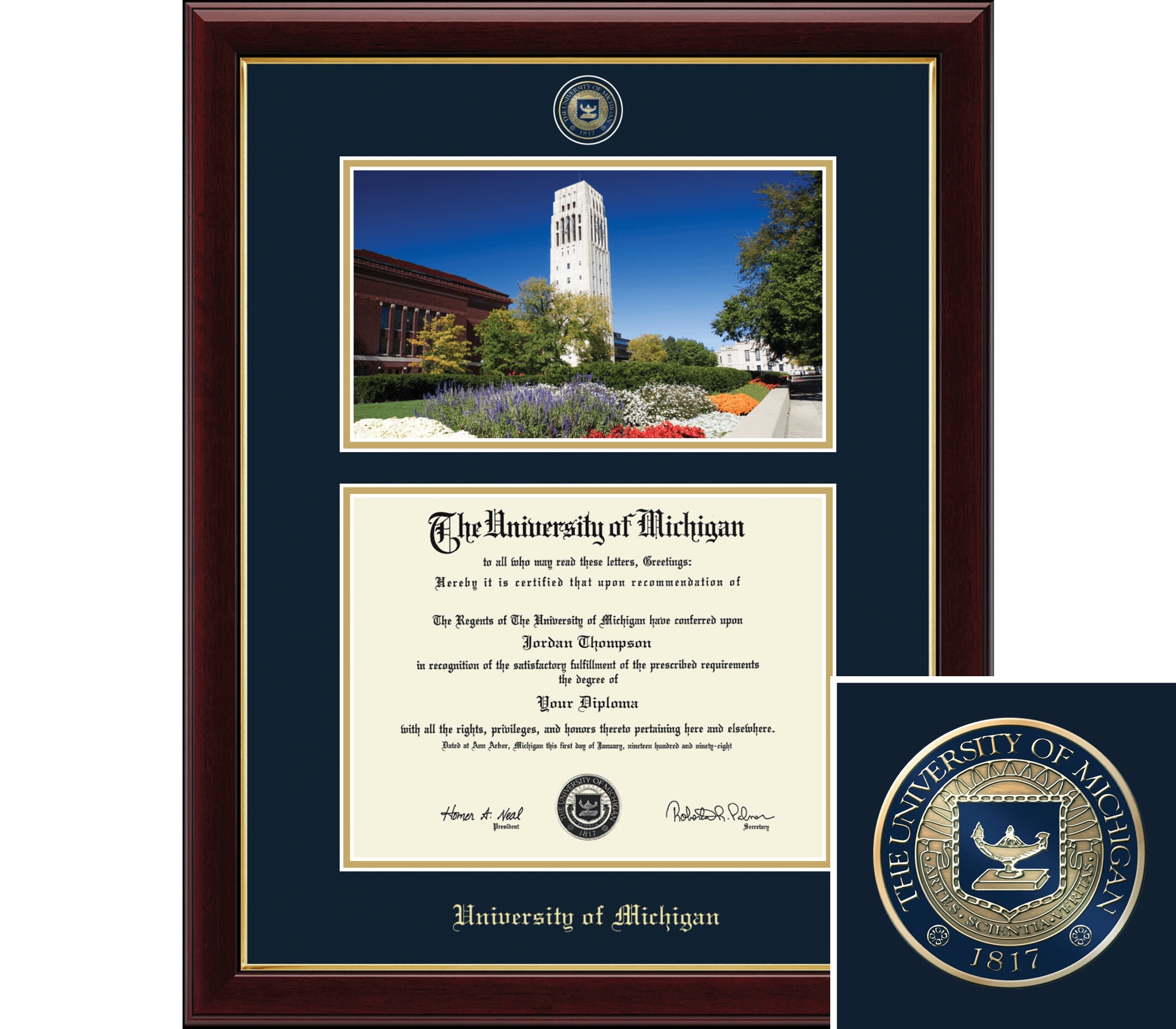 Church Hill Classics, Scene, 8.5x11, Cherry, Diploma Frame