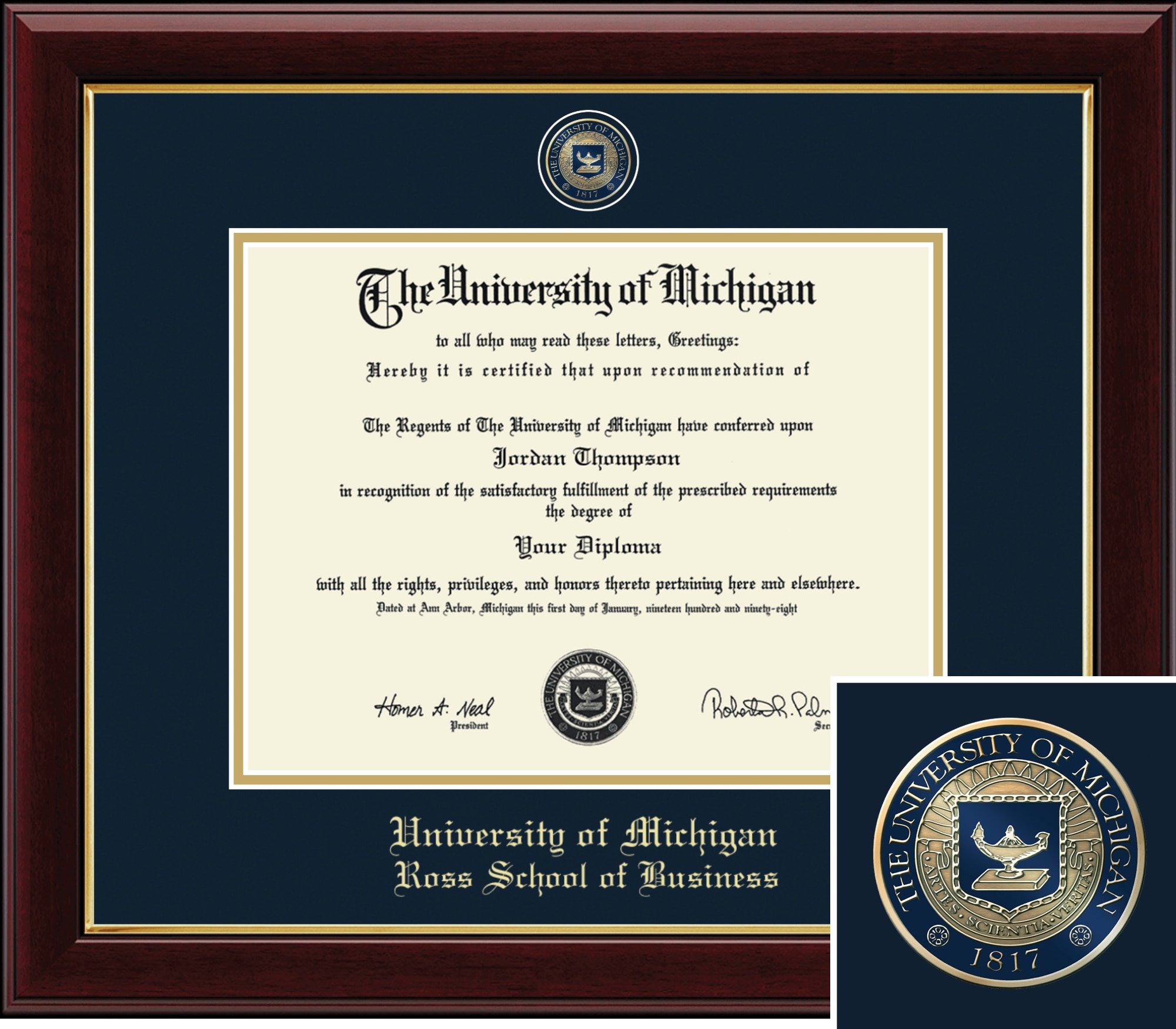 Church Hill Classics, Masterpiece, Business, 8.5x11, Cherry, Diploma Frame