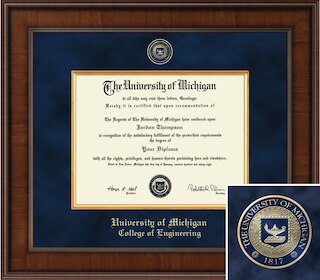 Church Hill Classics, Presidential, 8.5x11, Engineering, Walnut, Diploma Frame