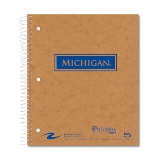 Roaring Premium 5 Subject Notebook 8.5x11 College Ruled  20lb Paper Pressboard Foil Cover