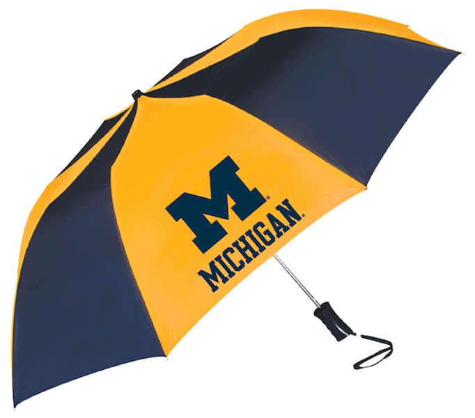 Michigan Wolverines "The Sport" 2-Tone Emblematic Umbrella Automatic Folding 48" Coverage