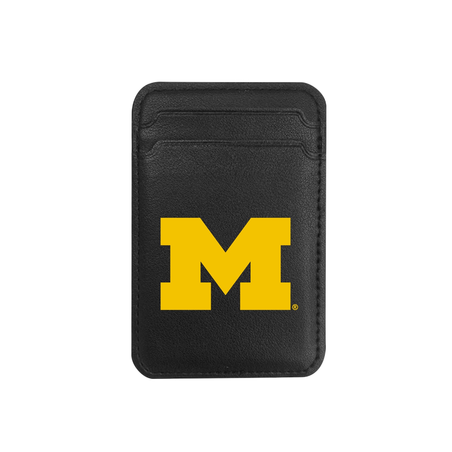 University of Michigan V2 - Leather Wallet Sleeve (Top Load, Mag Safe), Black, Classic V1