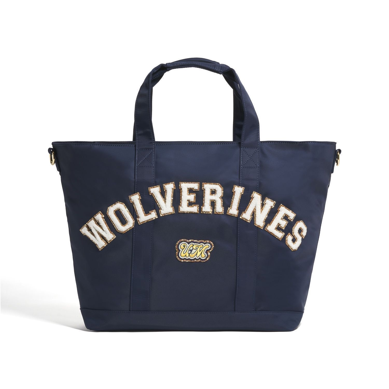 Michigan Wolverines Tote w Blue U of M Patch & "WOLVERINES"