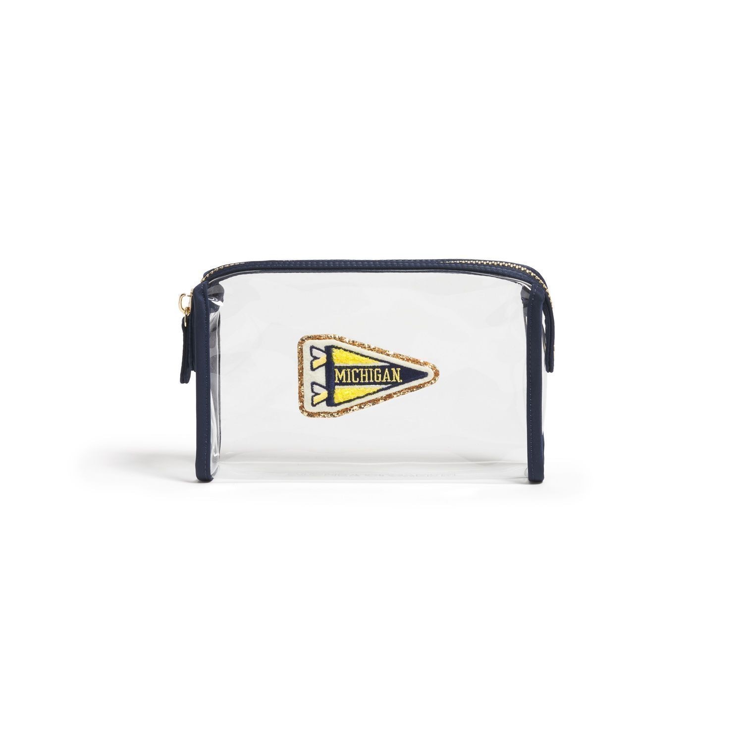 Michigan Wolverines Sapphire Travel Pouch w Michigan Pennant Patch