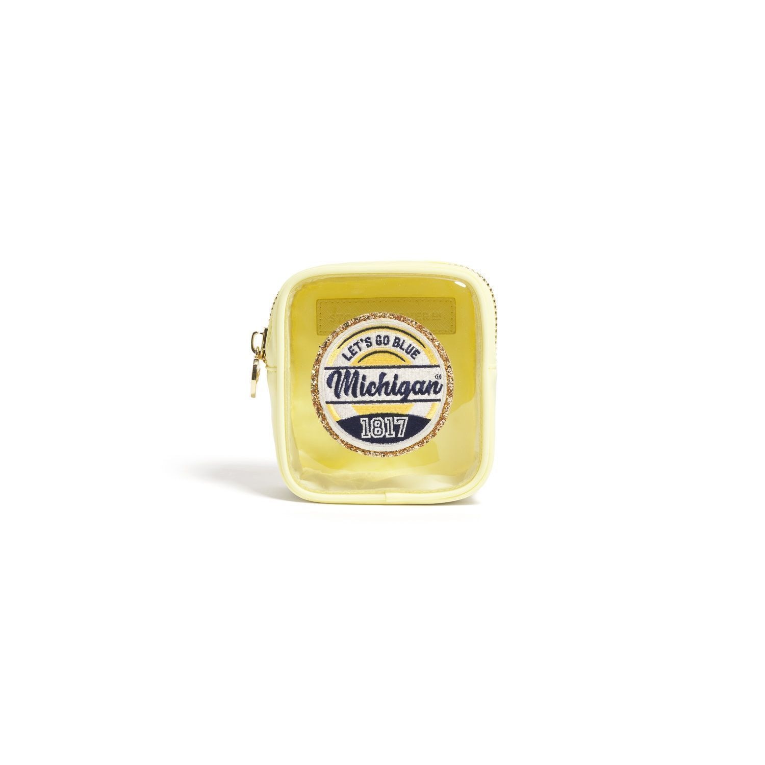 Michigan Wolverines Classic Clear Small Pouch w Let's Go Blue Patch