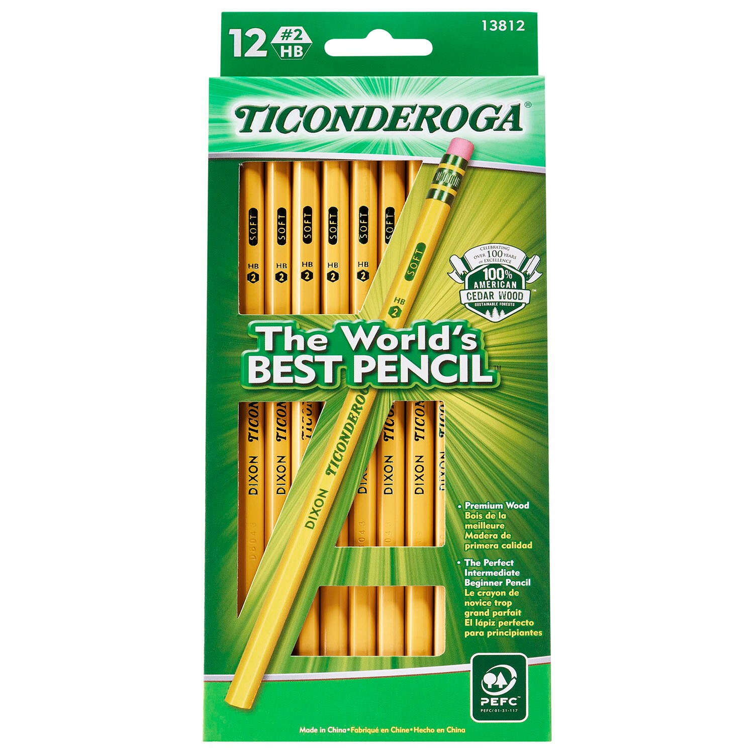 Dixon Ticonderoga #2 HB Soft Pencils 12Pack