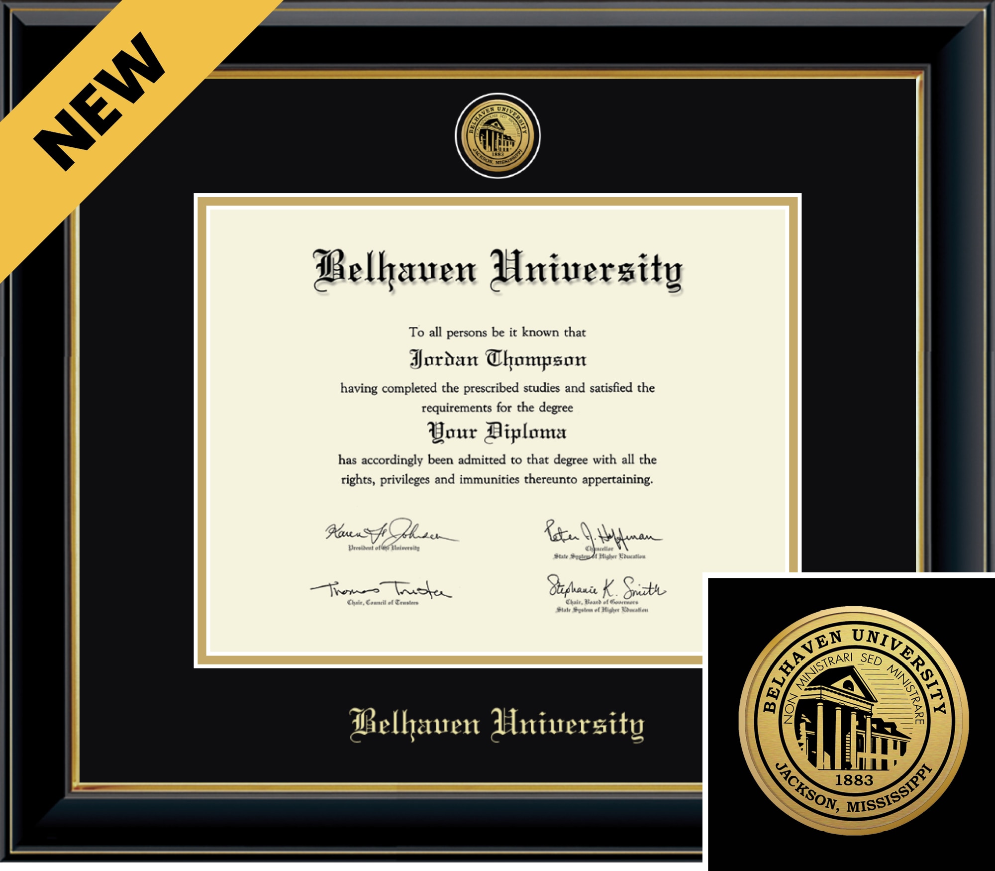 Church Hill Classics Onyx 8.5x11 Black Diploma Frame