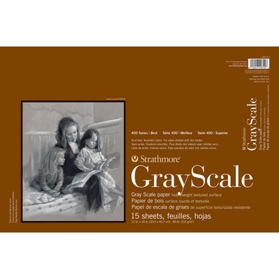 Strathmore Gray Scale Paper Pad, 400 Series, 12" x 18"