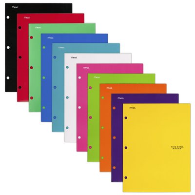 Five Star 4Pocket Paper Folder Assorted Colors