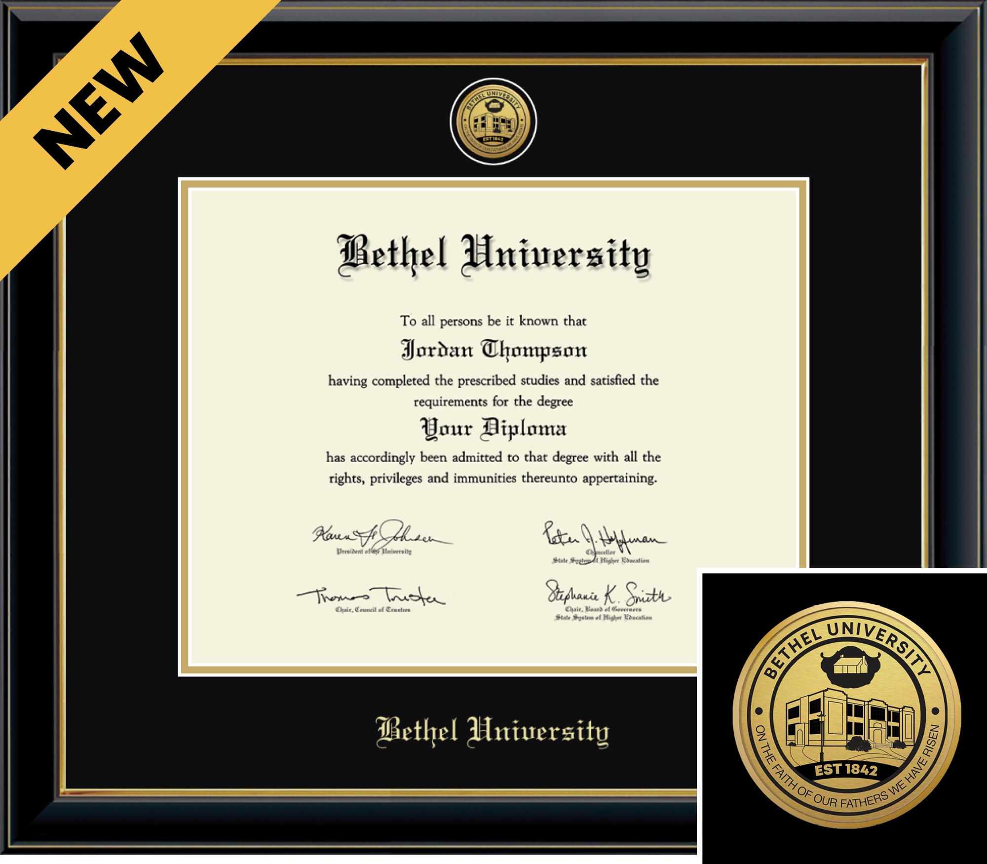 Church Hill Classics Onyx 11x14 Black Diploma Frame