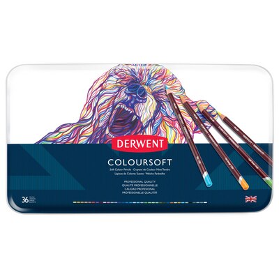 Derwent Coloursoft Pencil Set, 36-Pencil Tin Set