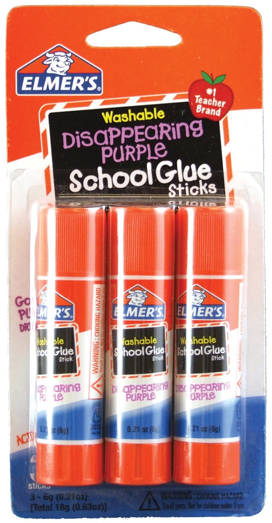Elmer's Washable Purple School Glue Stick Set, 3/Pkg.