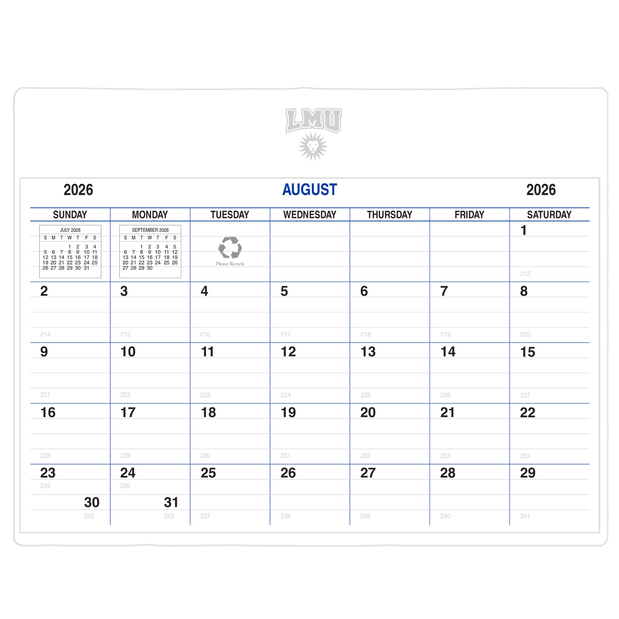 Payne '26-'27 Imprinted Academic Calendar Pad