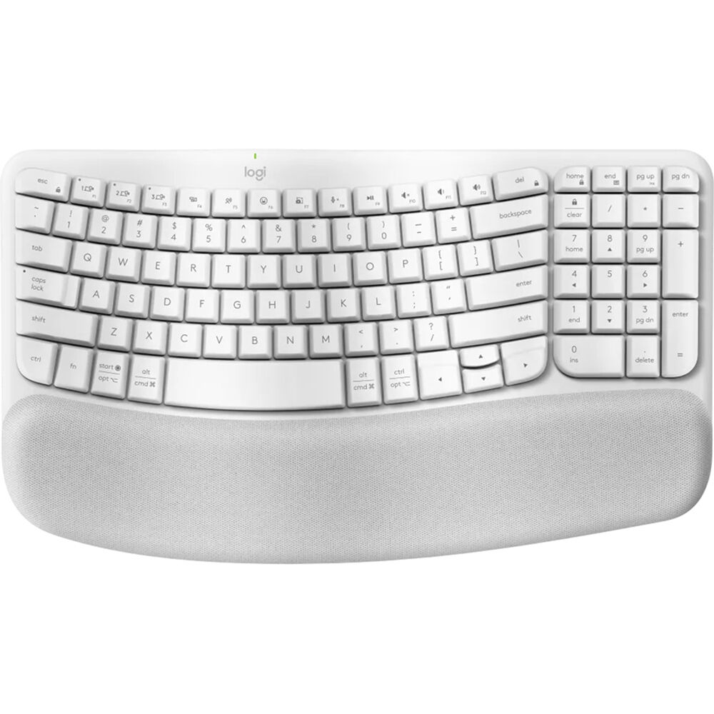 Logitech Wave Keys Wireless Ergonomic Keyboard- Off White