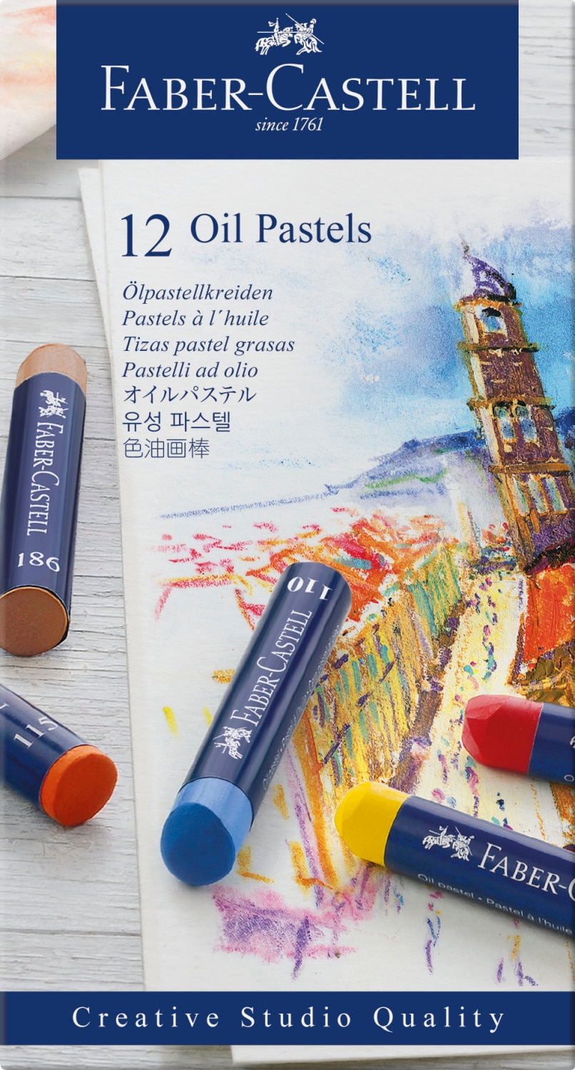 Faber-Castell Creative Studio Oil Pastel Set, 12-Colors