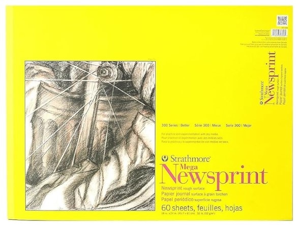 Strathmore Newsprint Paper Pad, 300 Series, Rough, 18" x 24"
