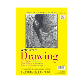 Strathmore Drawing Paper Pad, 300 Series, 50 Sheets, 9