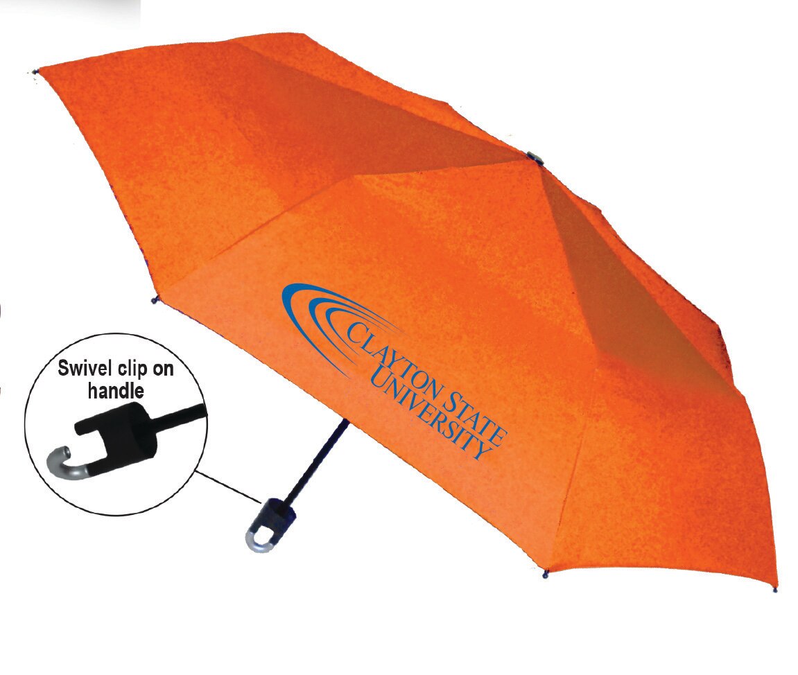 "Storm Clip" Mini Folding Emblematic Solid Umbrella 42" Coverage