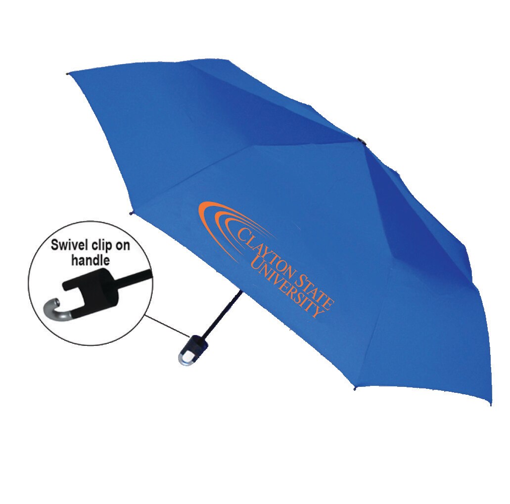 "Storm Clip" Mini Folding Emblematic Solid Umbrella 42" Coverage