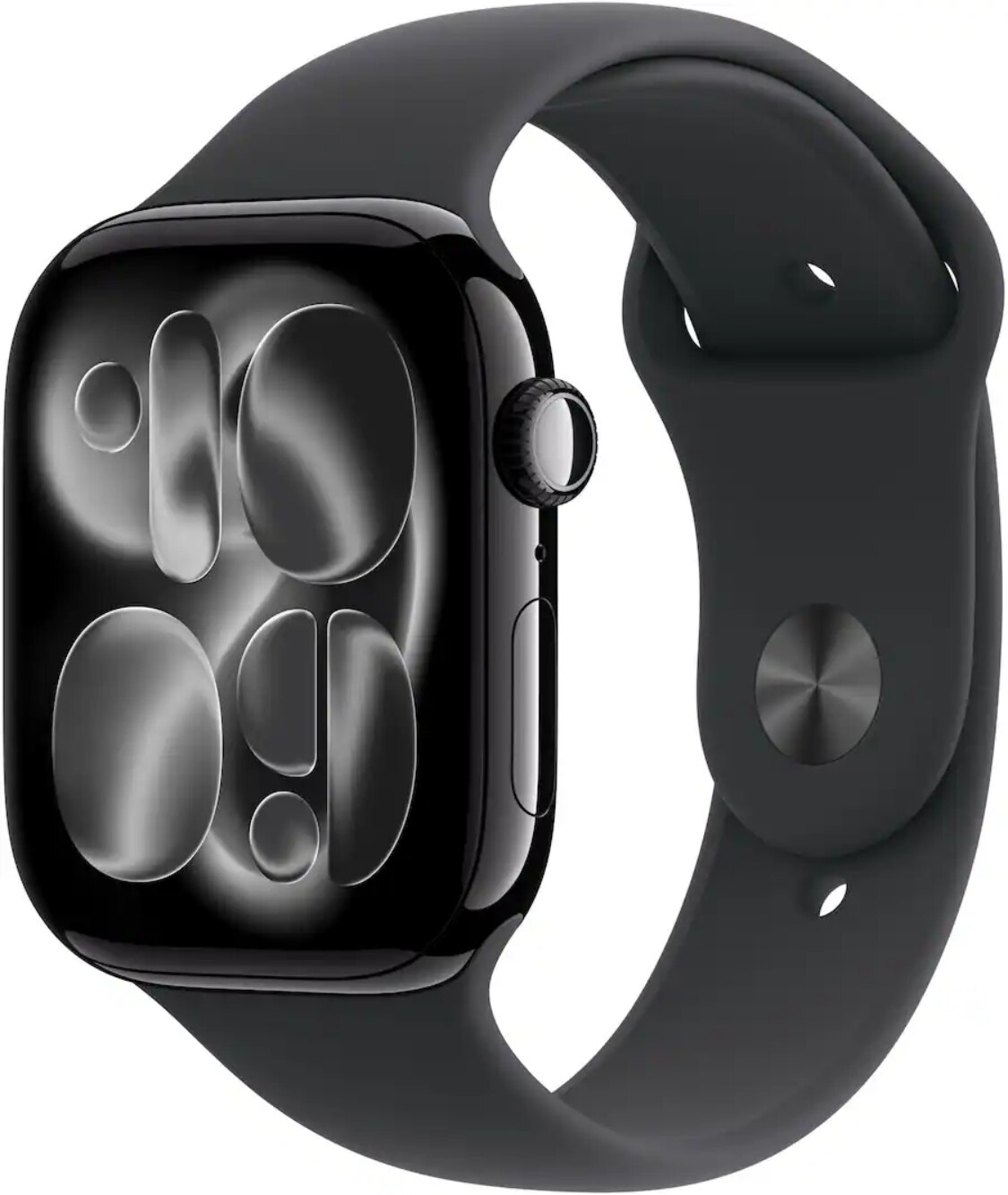 Apple Watch Series 11 GPS 46mm Jet Black Aluminum Case with Black Sport Band - S/M