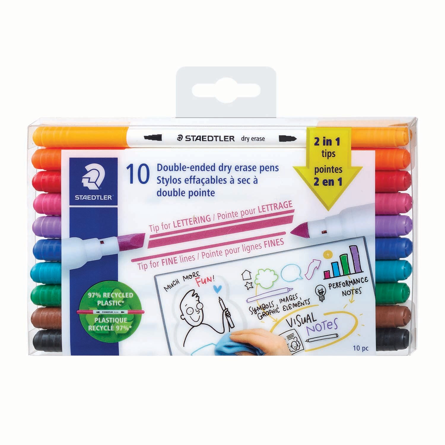 Staedtler Double-ended Dry Erase Pens 10pk