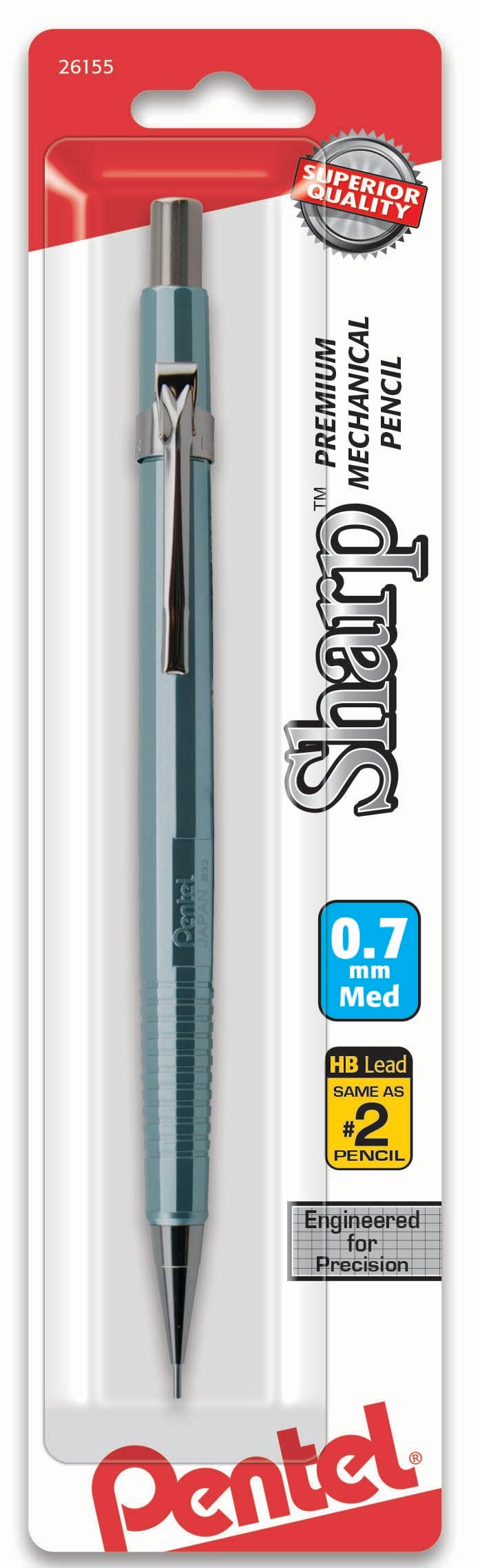 Pentel Sharp Mechanical Pencil 0.7mm Metallic Barrels Assorted Barrel Colors 1Pack