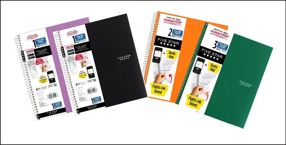 Back To School Five Star Notebook Bundle - 4pc - Over 5% Savings!