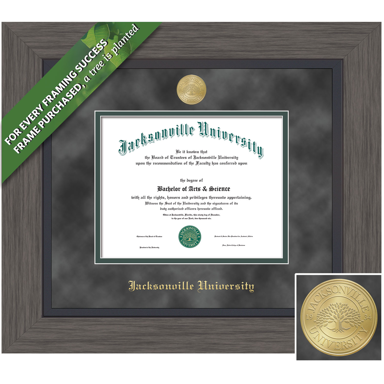 Framing Success 11 x 14  Greystone Gold Medallion Bachelors, Masters Diploma Frame