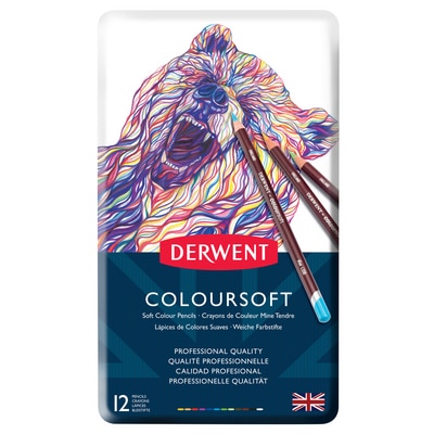 Derwent Coloursoft Pencil Set, 12-Pencil Tin Set