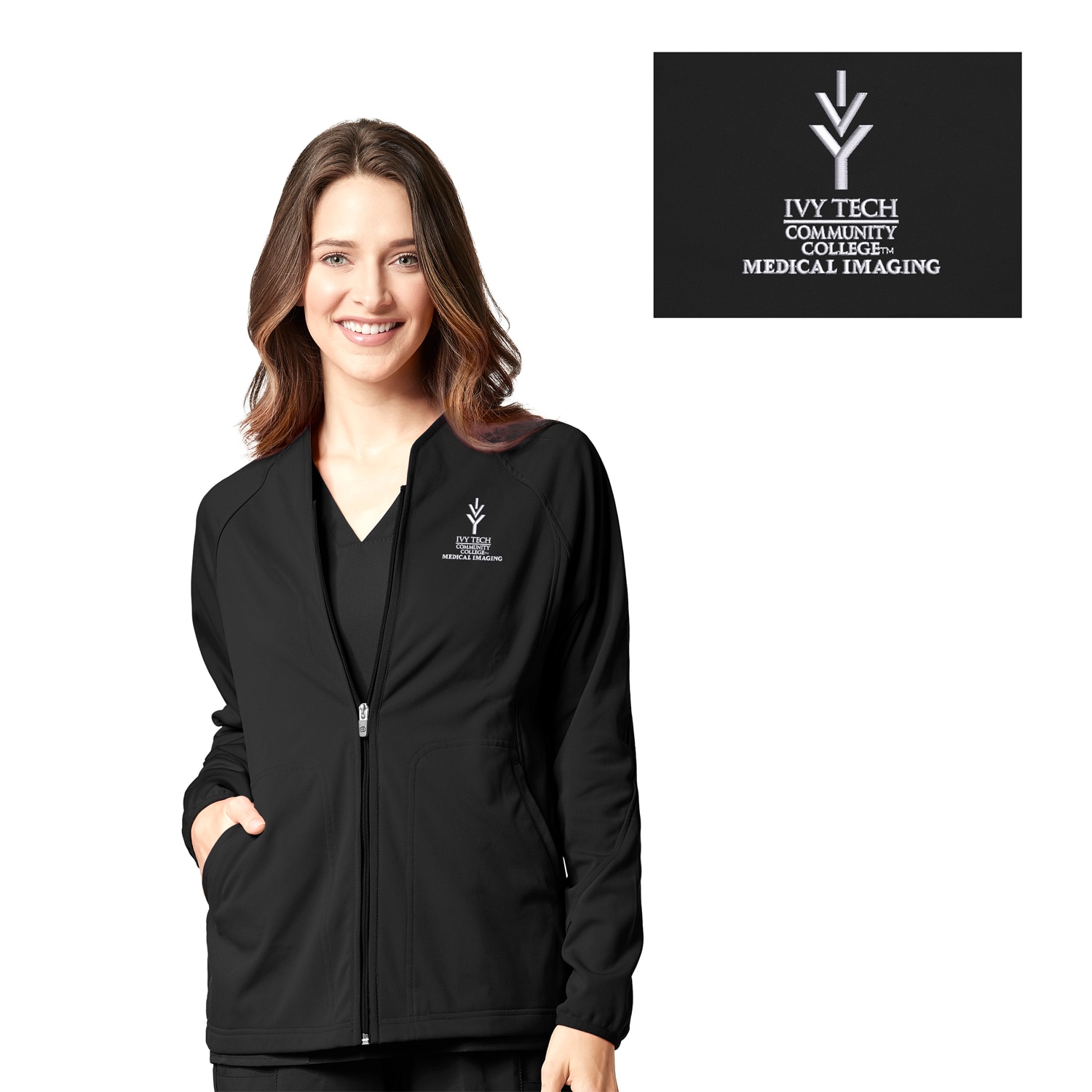 WonderWink Women's Full Zip Jacket, 8209IVY16 IVY TECH Medical Imaging