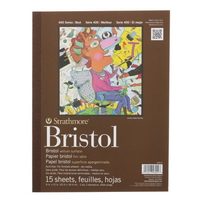 Strathmore Bristol Paper Pad, 400 Series, Vellum, 9" x 12"