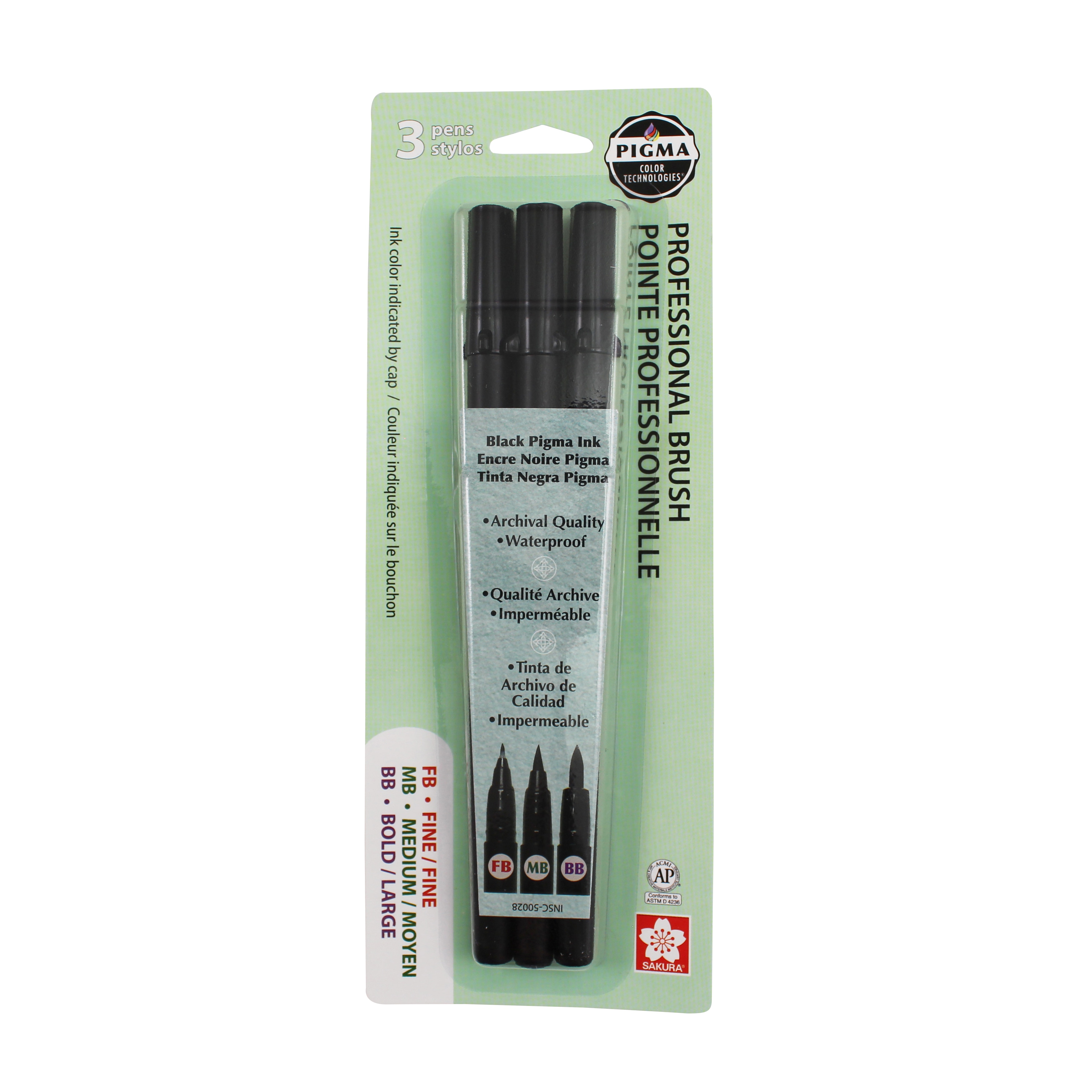 Pigma Prof. Brush 3Pk Set