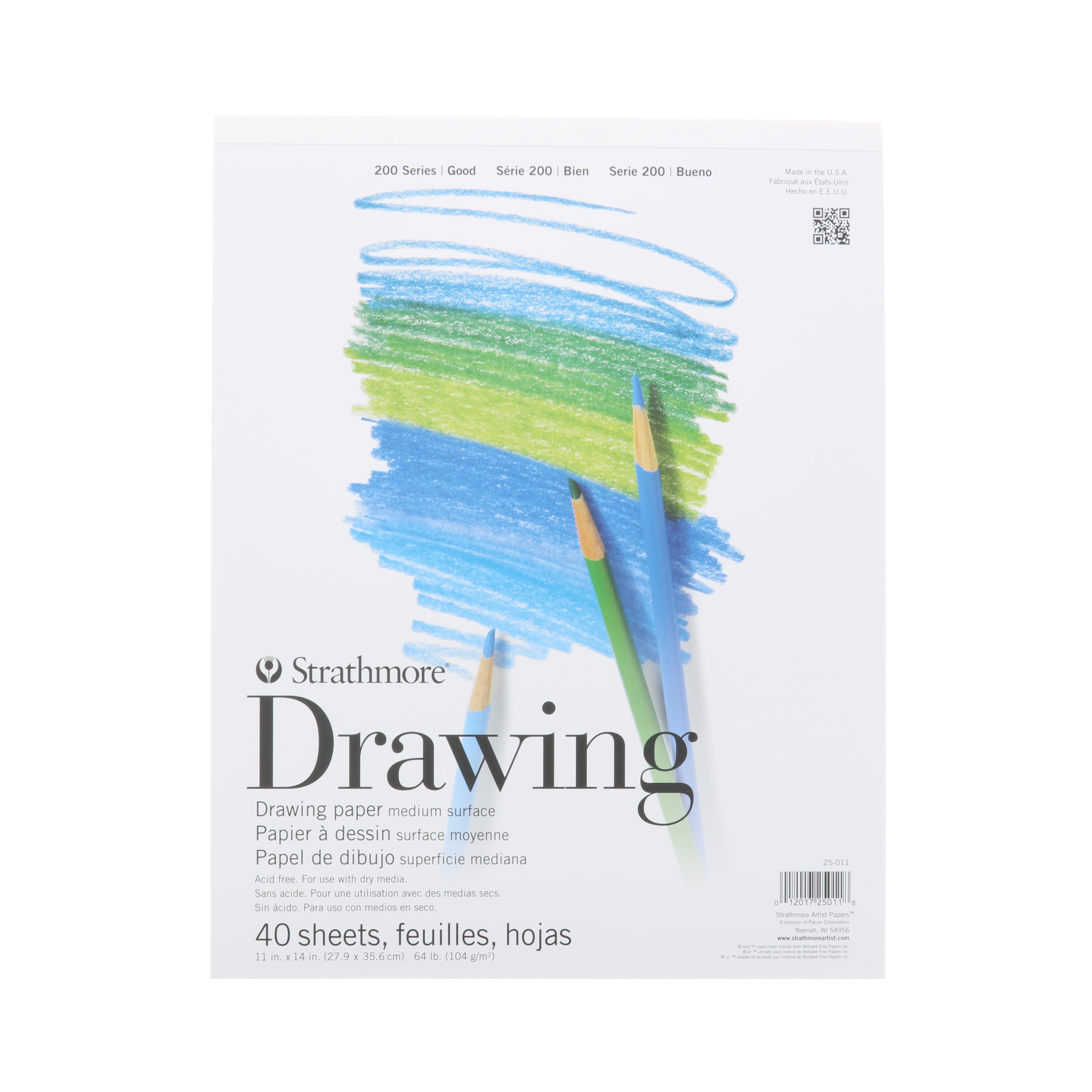 Strathmore Drawing Paper Pad, 200 Series, 11" x 14""