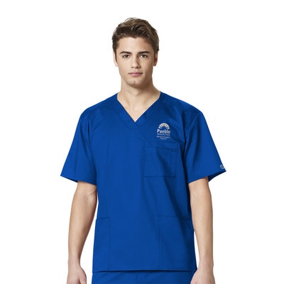 Pueblo Community College Custom Decorated WonderWink WWK Medical Imaging Student Men's V-neck Scrub Top, 103PCC1