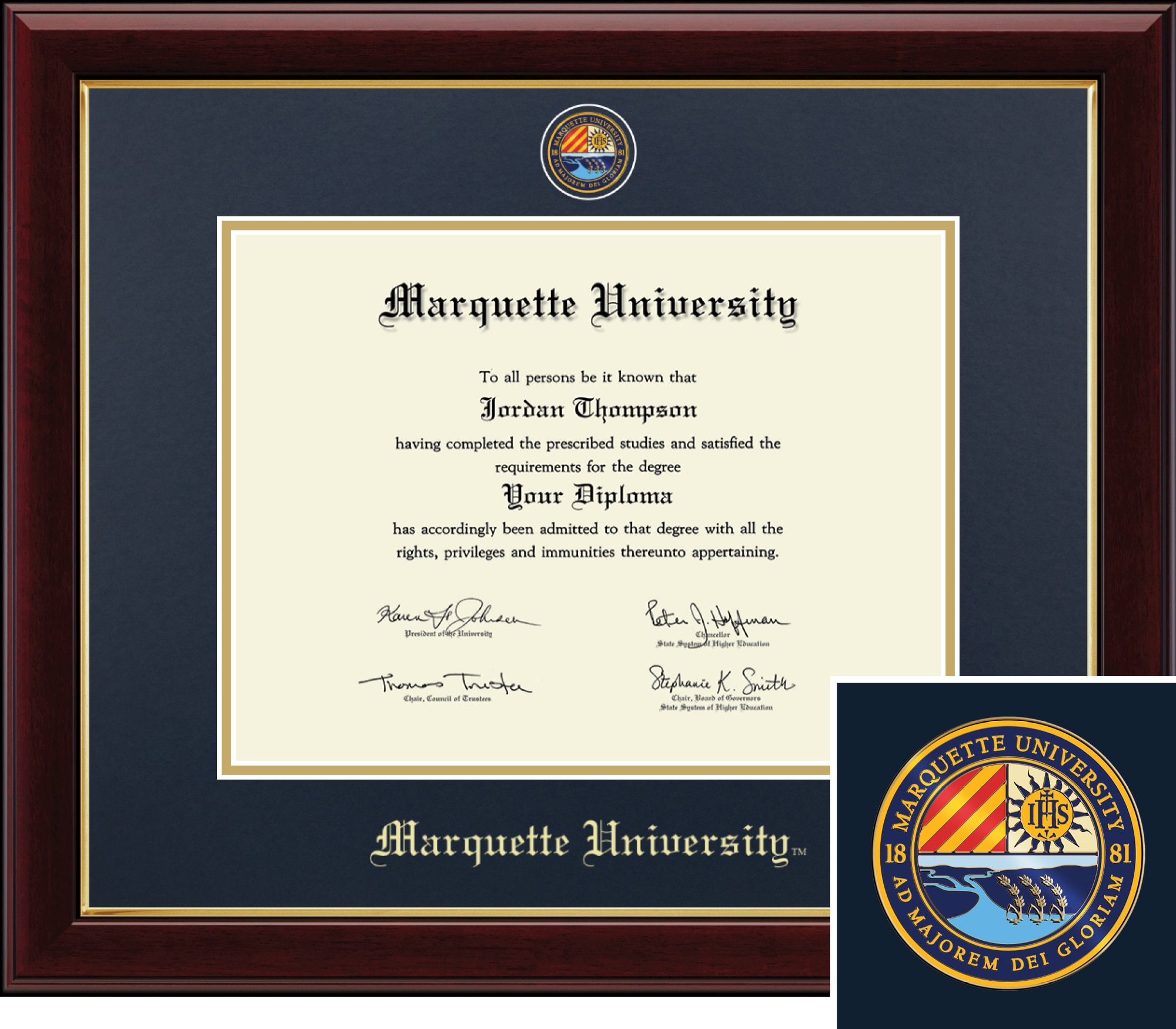 Church Hill Classics Presidential 9X12 Cherry Diploma Frame